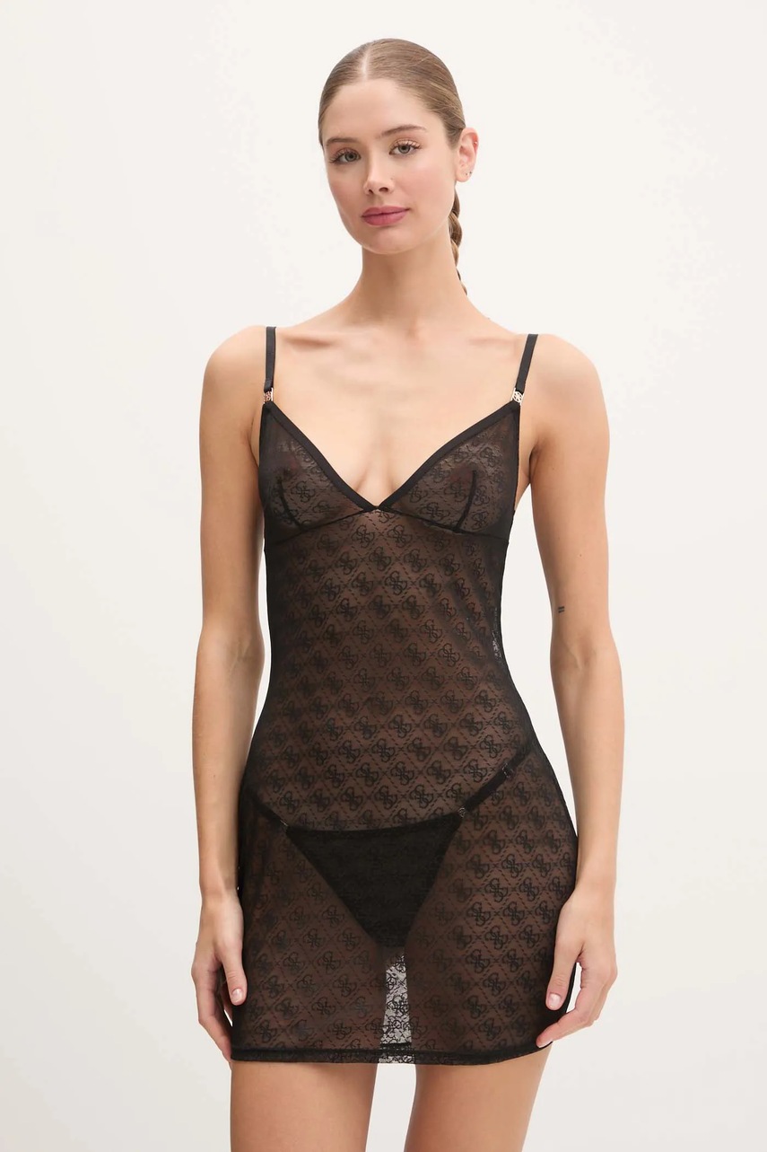 

Нощница Guess NORA дамска в черно от дантела O5RX02 KCLB0, Черен