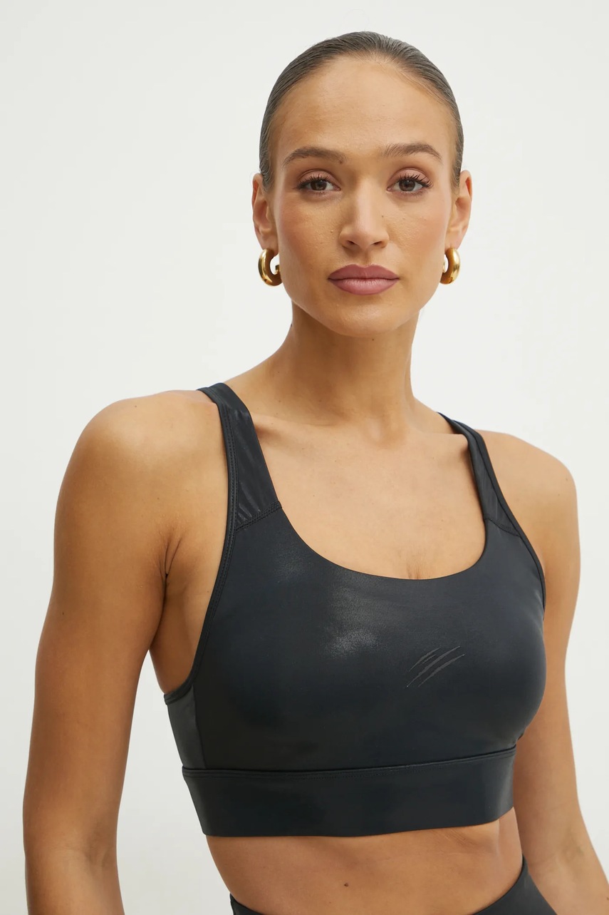 PLEIN SPORT sutien sport culoarea negru, neted, SAEC WJU0074 STE003N