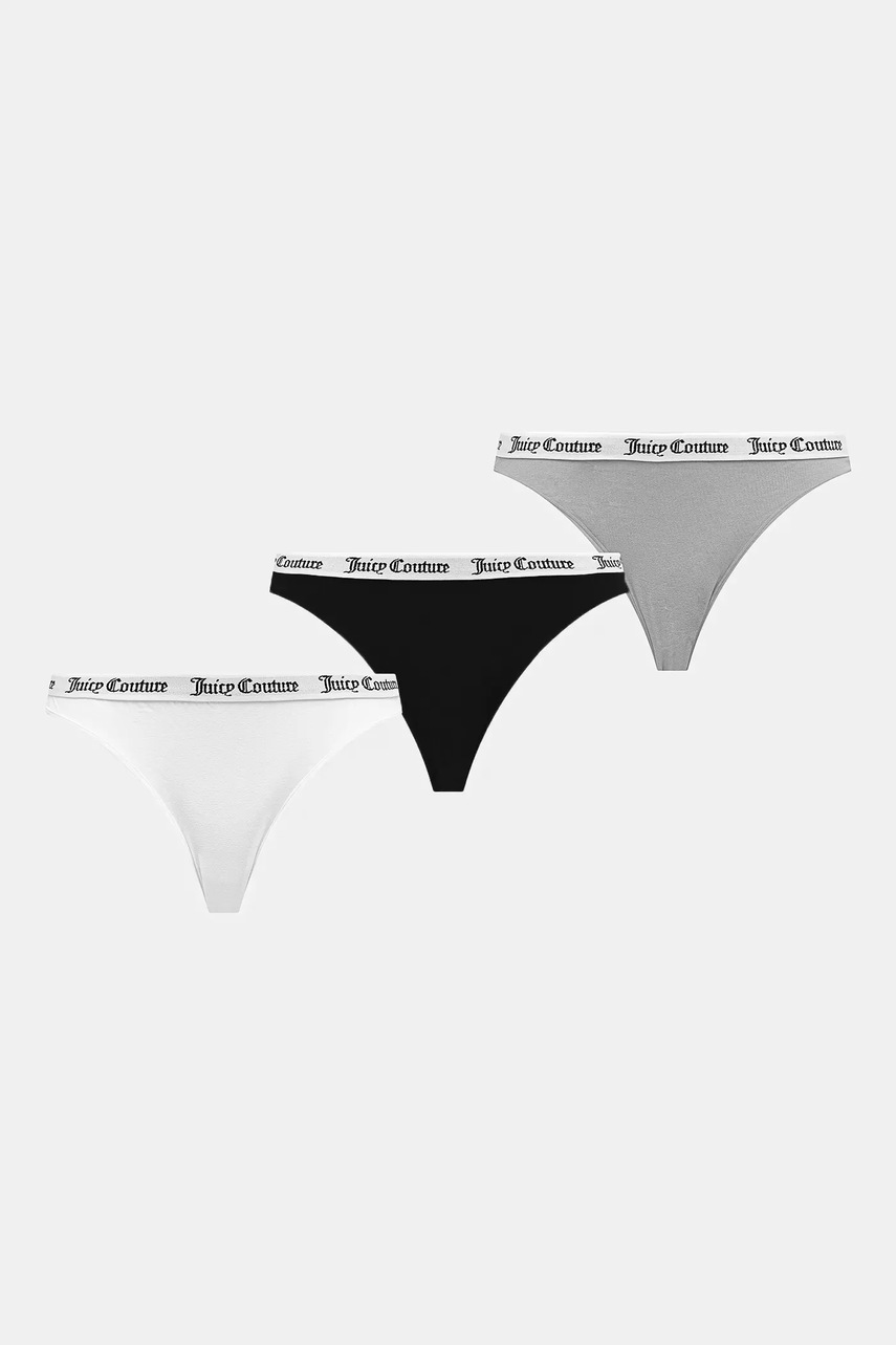Juicy Couture chiloti DIDDY BRIEF 3PK 3-pack culoarea gri, JCLBR224572