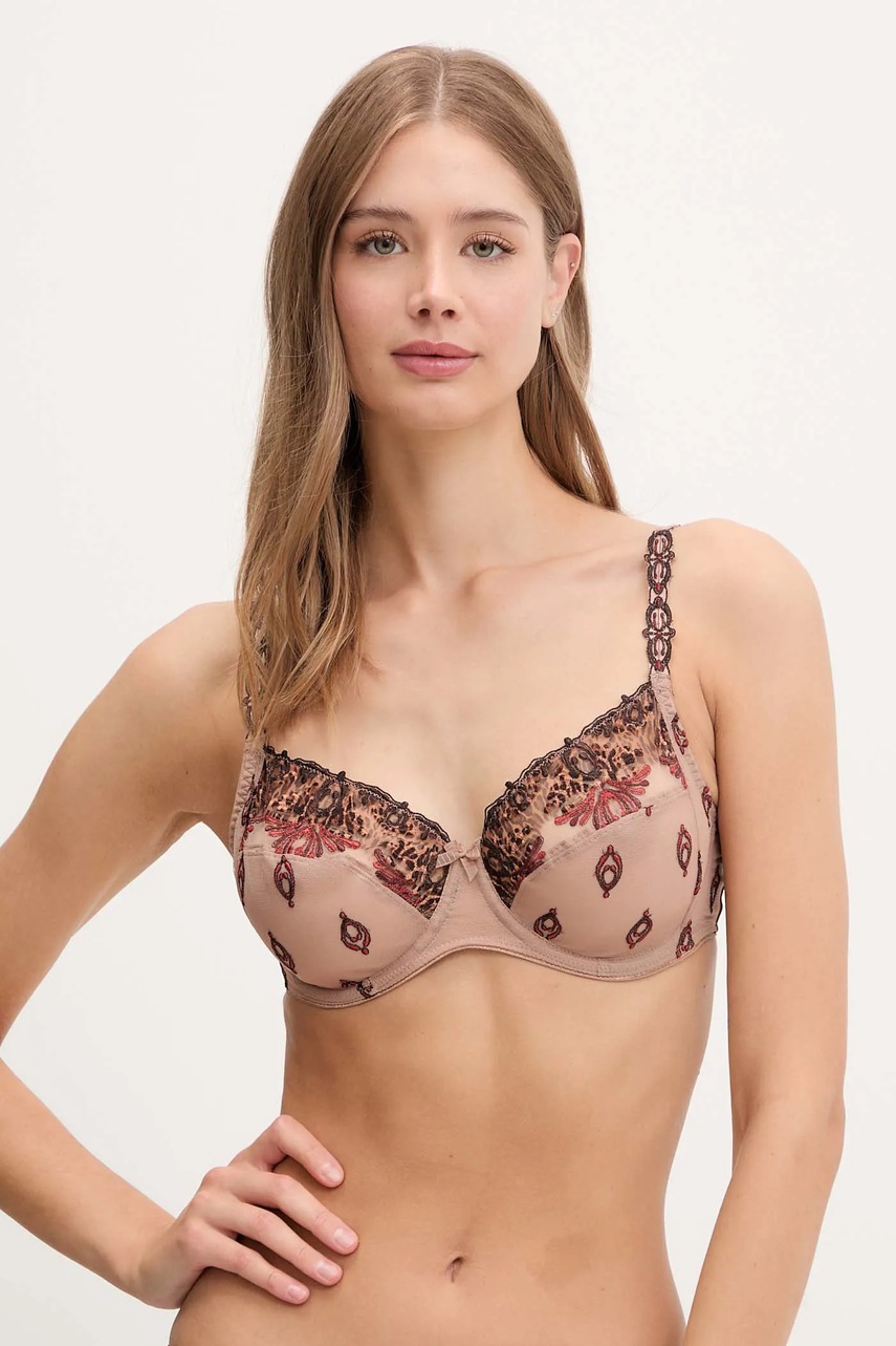 

Сутиен Chantelle в кафяво от дантела с десен C26010, Бежов