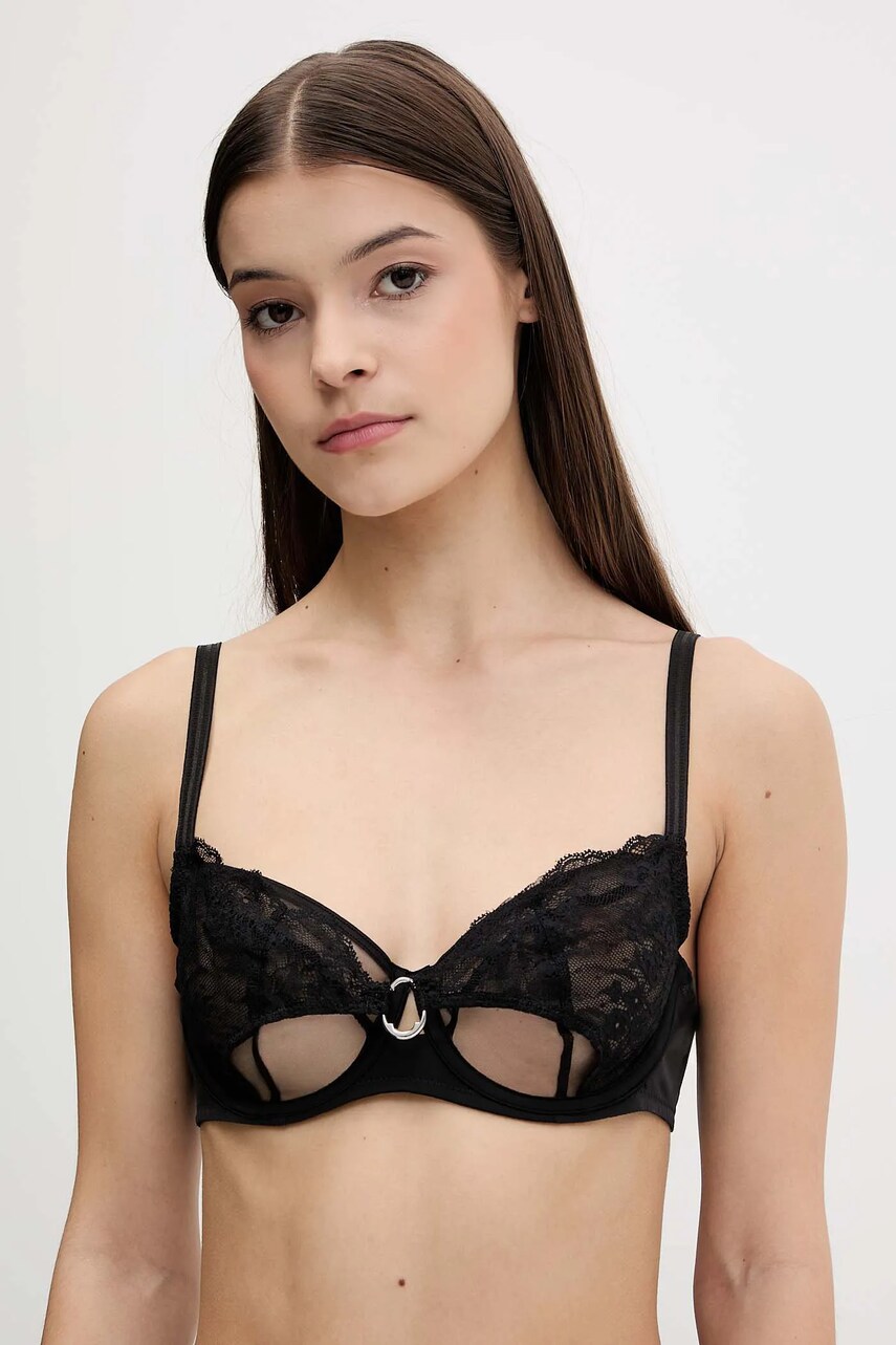 Chantelle sutien culoarea negru, dantelă, uni, C22MMU