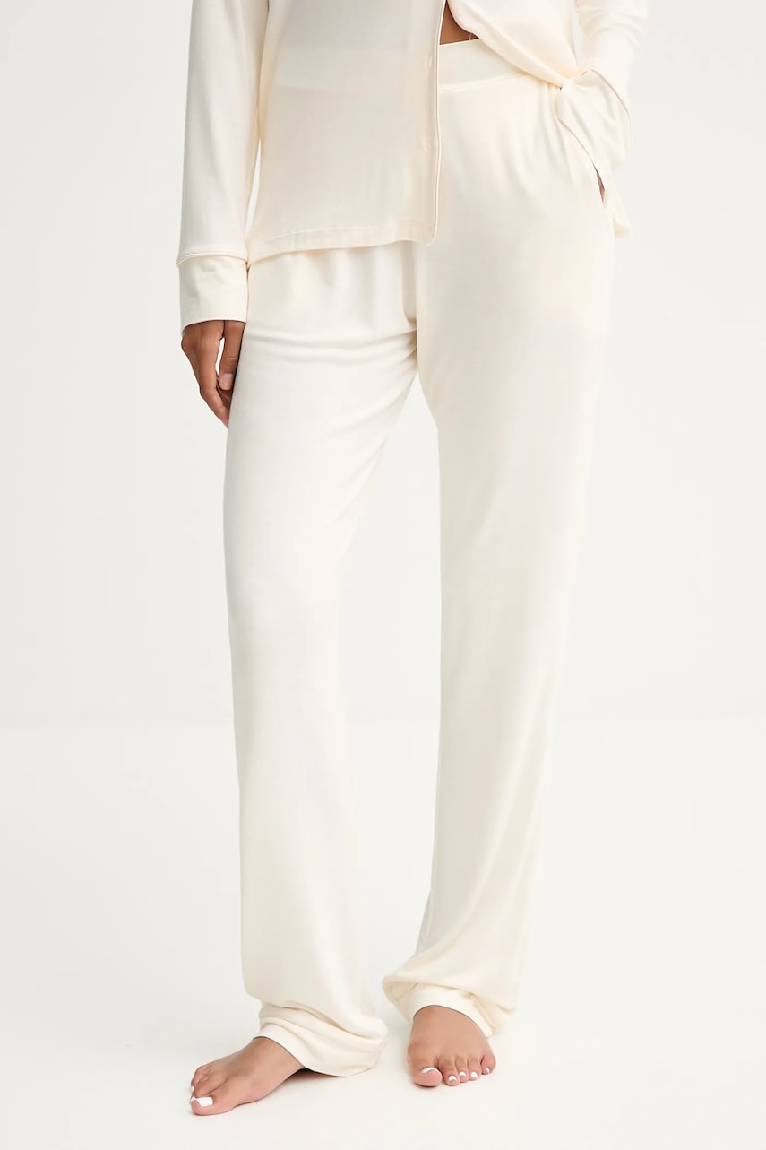 Chantelle pantaloni de pijama femei, culoarea bej, FNB060