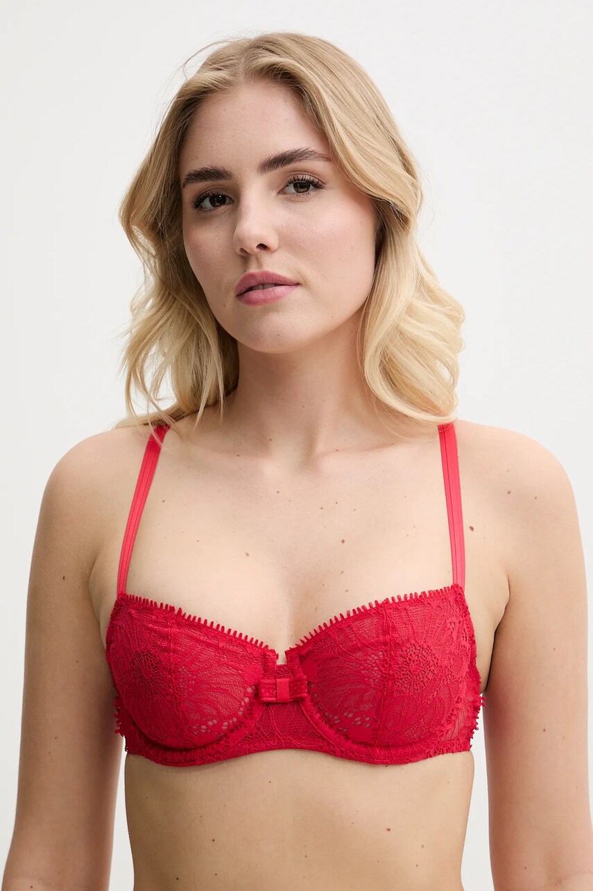 Chantelle sutien culoarea roșu, dantela, uni, C15F50