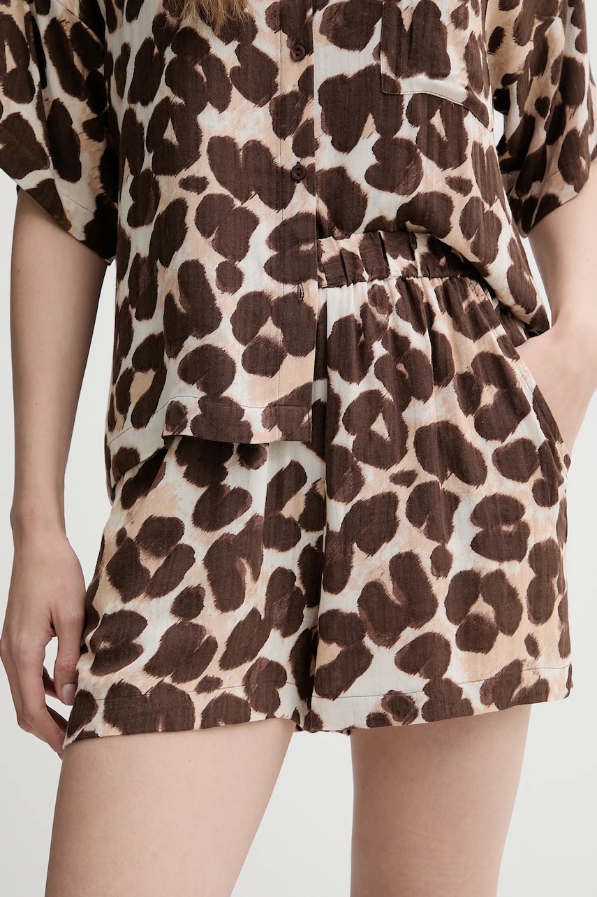 Chantelle pantaloni scurți de pijama culoarea maro, FNAGE5