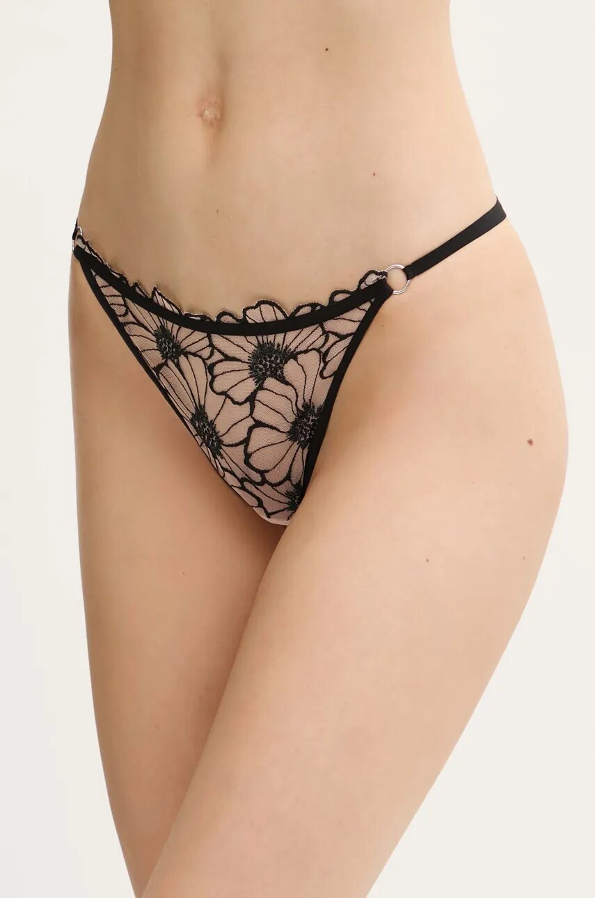 Chantelle tanga culoarea negru, C22OG5