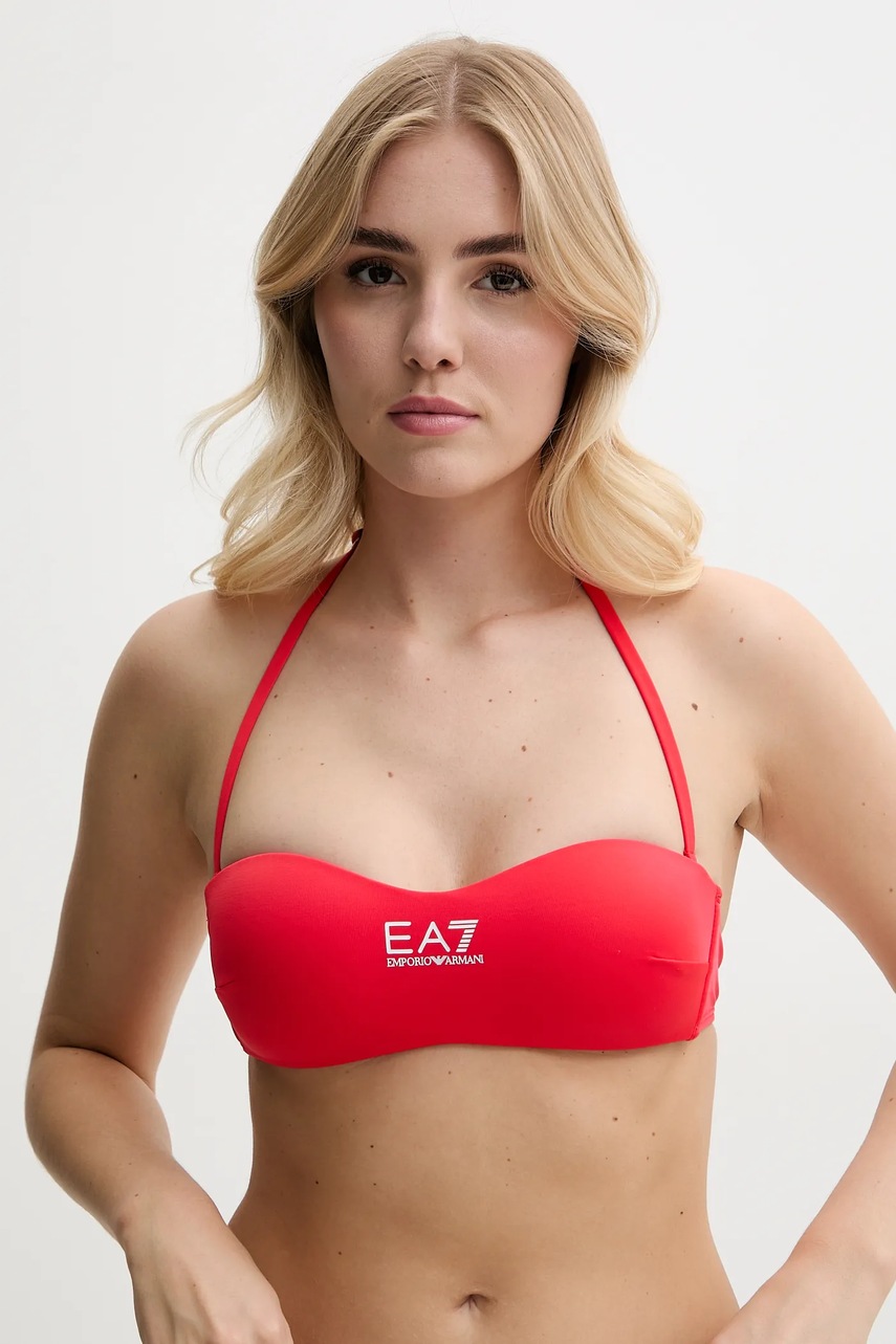 EA7 Emporio Armani kétrészes fürdőruha piros, enyhén merevített kosaras, AF12599.7W000319 termék 2. képe
