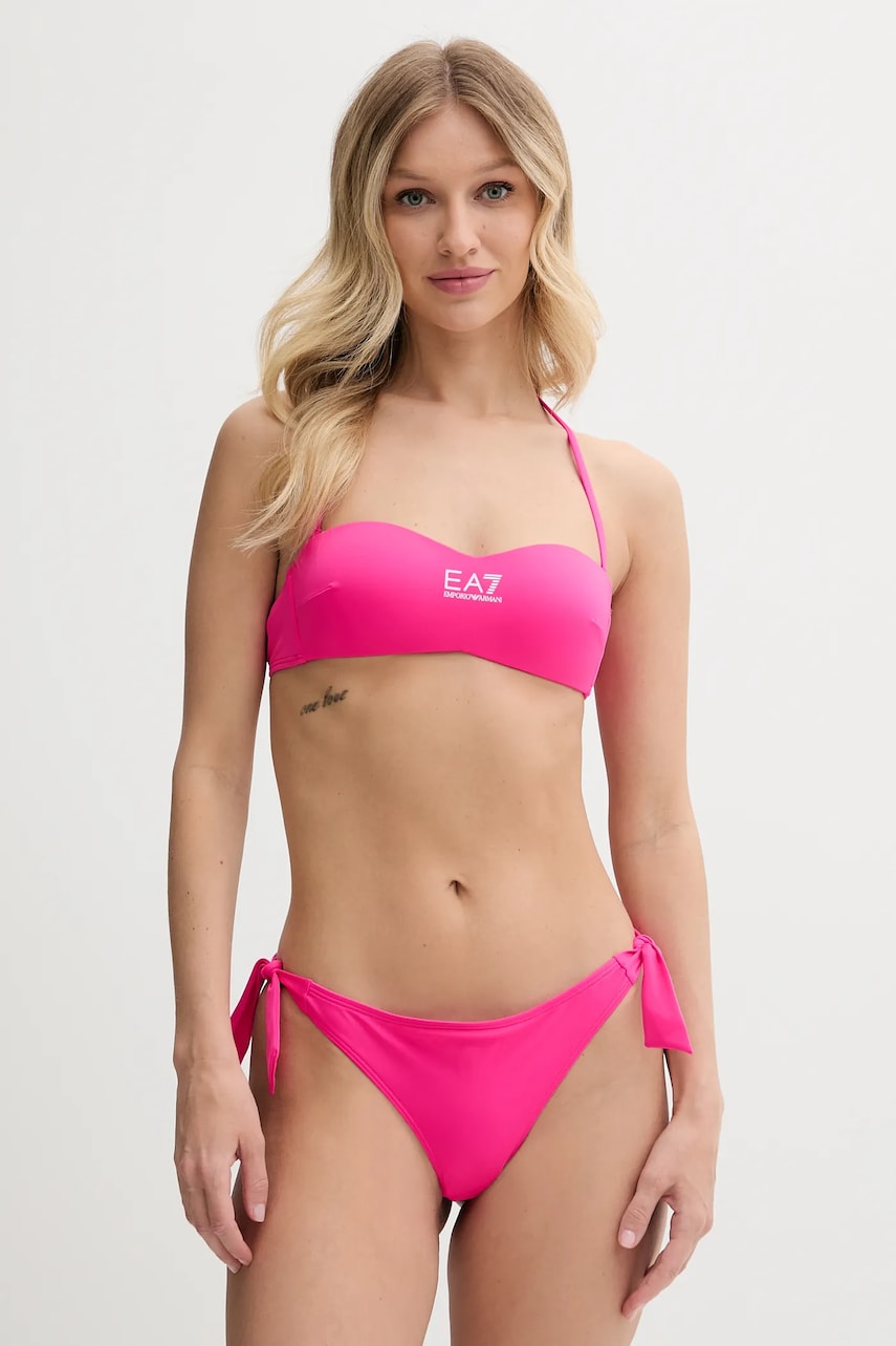 EA7 Emporio Armani costum de baie din două piese culoarea roz, cupa usor rigidizata, AF12599.7W000319