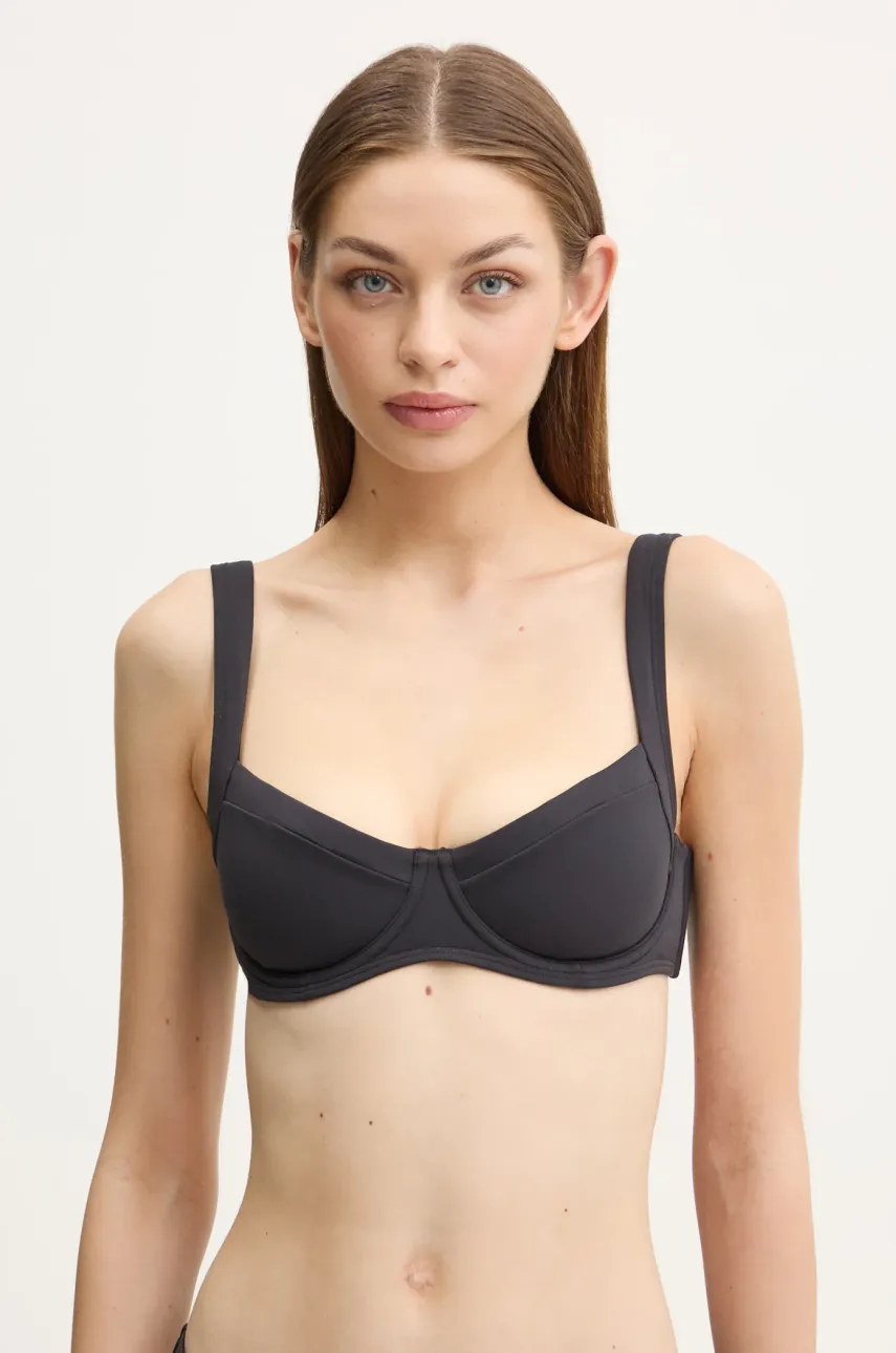 adidas Originals sutien de baie ESSNTLS BIK TOP culoarea negru, cupa rigidizata, JV5190