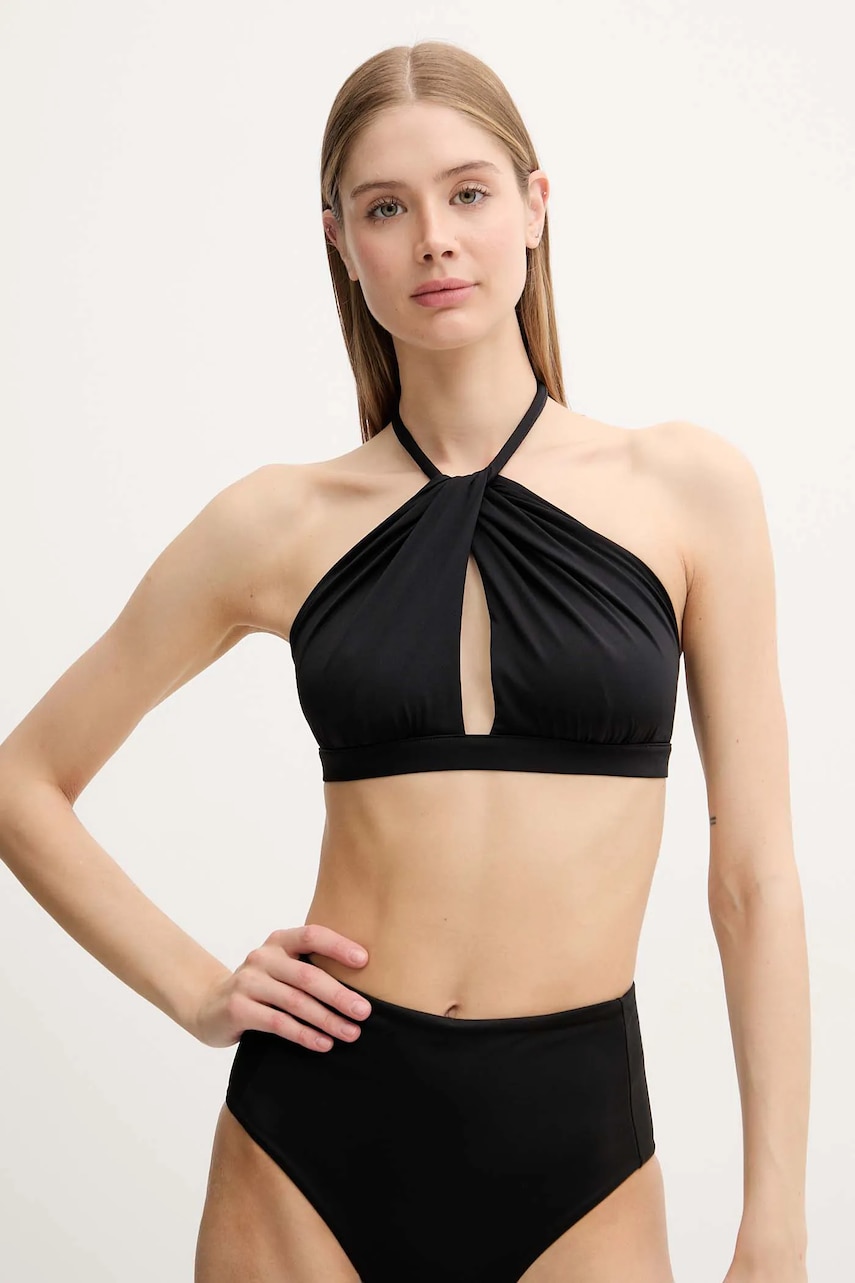 Max Mara Beachwear sutien de baie culoarea negru, cupa moale, 2516821229600