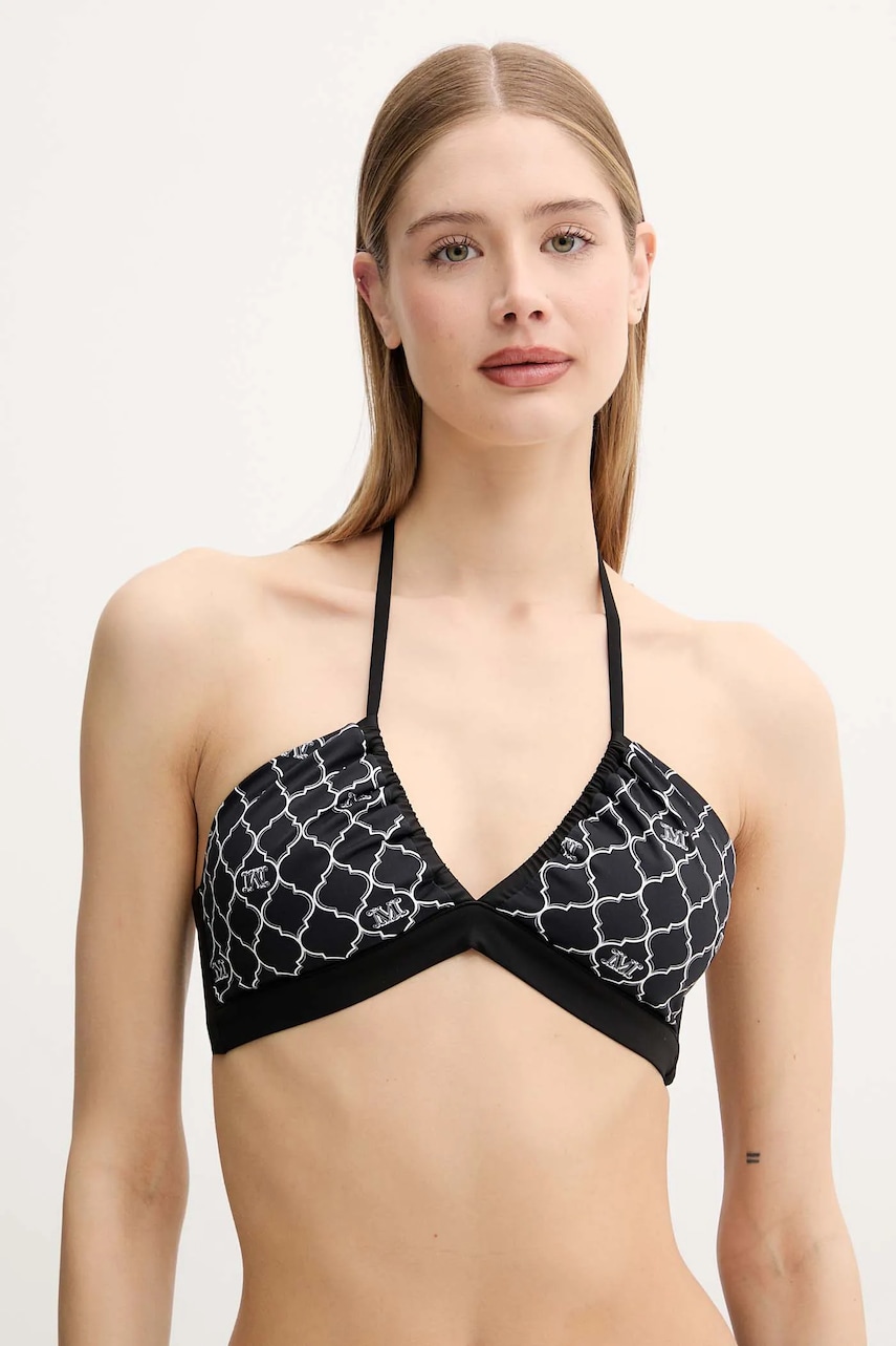 Max Mara Beachwear sutien de baie cu două fețe culoarea negru, cupa moale, 2516821349600