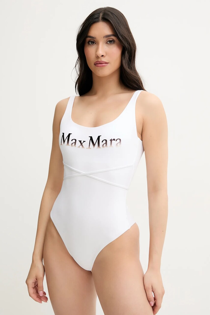 Max Mara Beachwear costum de baie dintr-o bucata culoarea alb, cupa usor rigidizata, 2516831119600