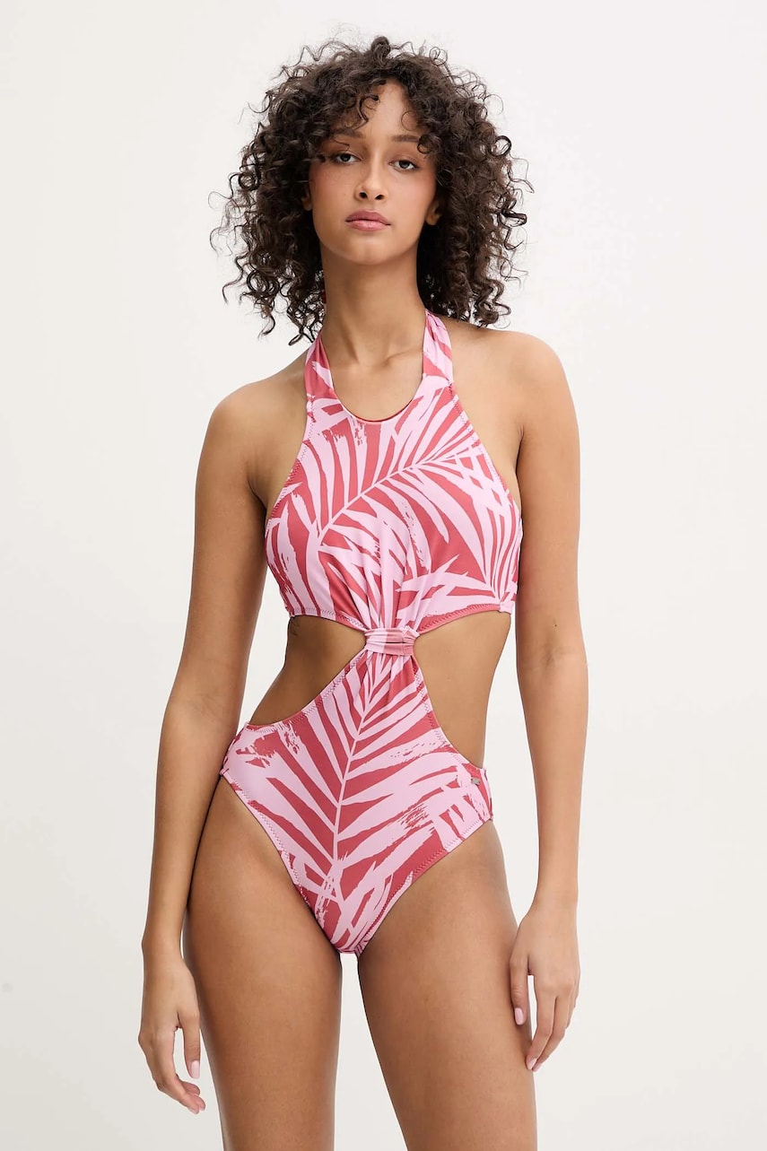 Pepe Jeans costum de baie dintr-o bucată LEAF KNOT SWIMSUIT culoarea roz, cupa moale, PLB10550 Pepe Jeans costum de baie dintr-o bucată LEAF KNOT SWIMSUIT culoarea roz, cupa moale, PLB10550