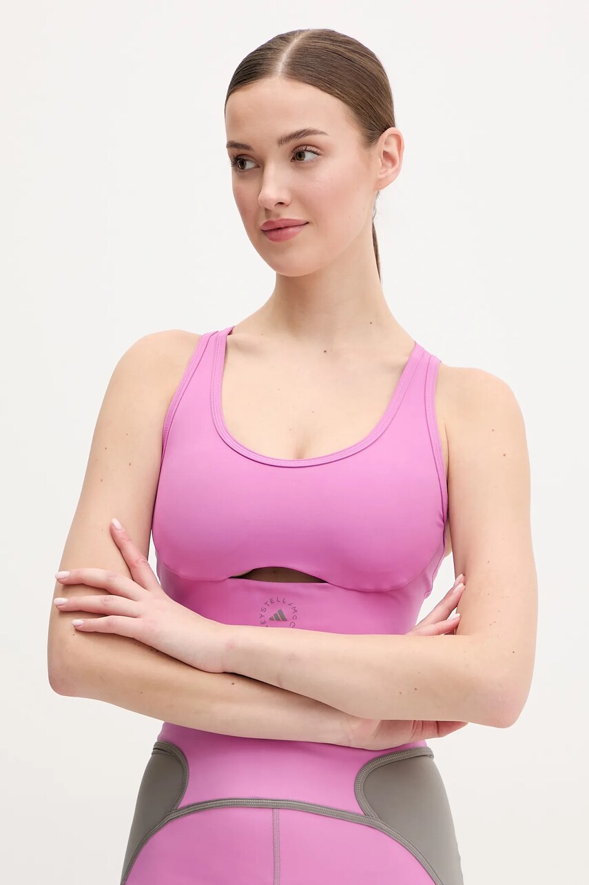 adidas by Stella McCartney sutien sport TrueStrenght culoarea violet, neted, JJ1639