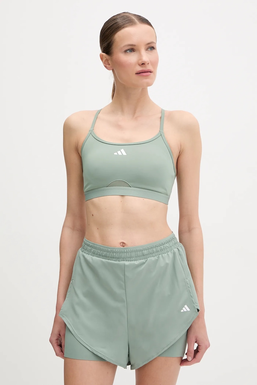 adidas Performance sutien sport Aeroreact culoarea verde, JJ0870