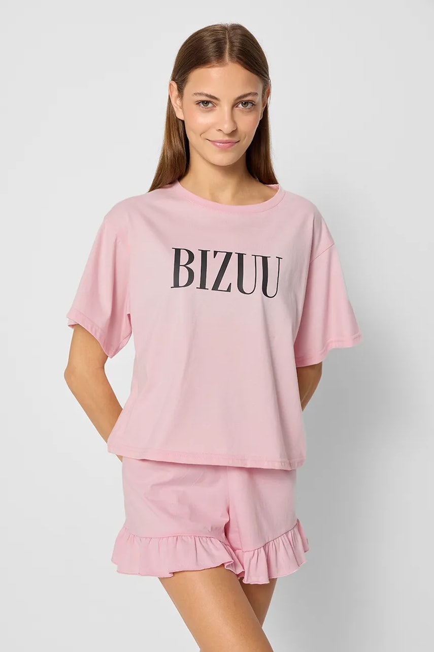 Bizuu pantaloni scurți de pijama din bumbac LIMA culoarea roz, bumbac, PIŻAMA DÓŁ LIMA_RÓŻOWY_AW24 Bizuu pantaloni scurți de pijama din bumbac LIMA culoarea roz, bumbac, PIŻAMA DÓŁ LIMA_RÓŻOWY_AW24
