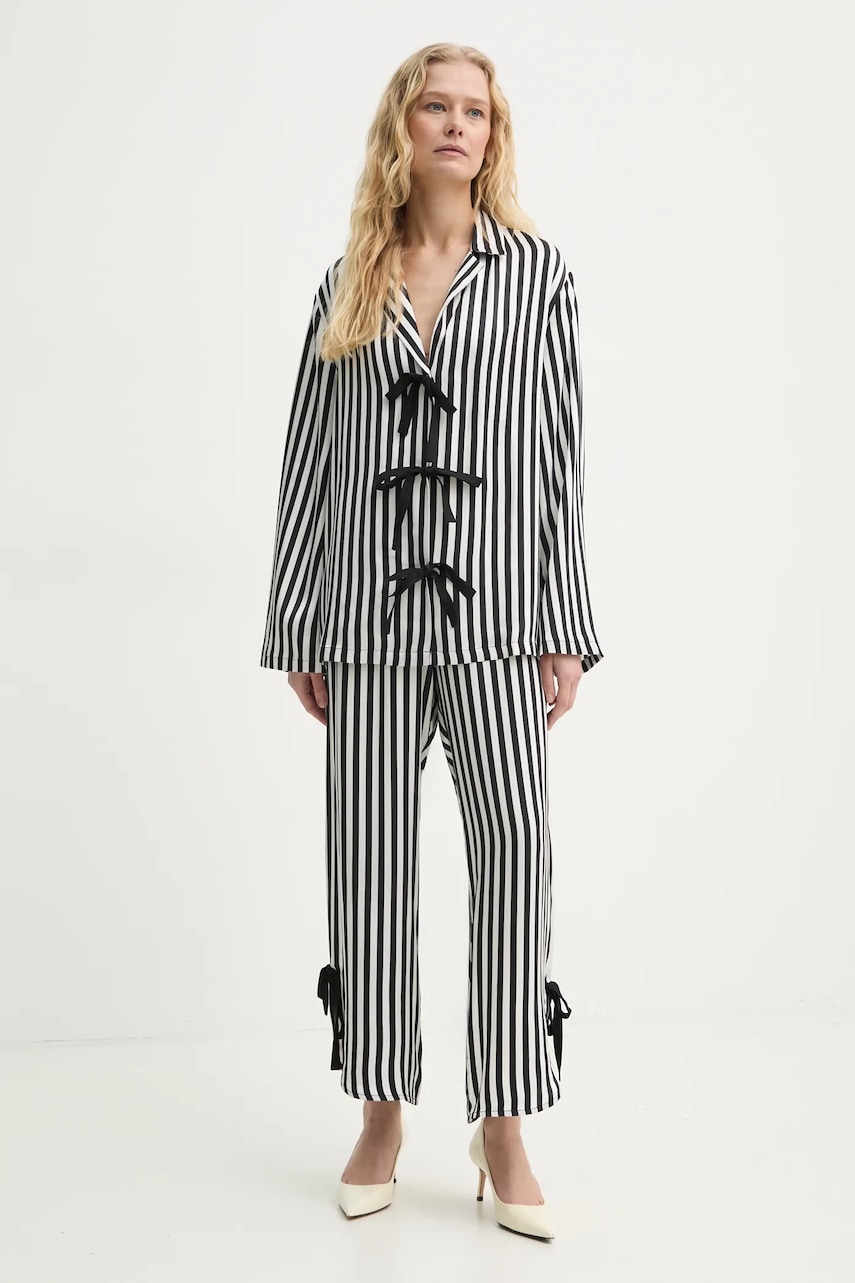 The Sleeper pijama femei, culoarea negru, satin, HC2436PhSS