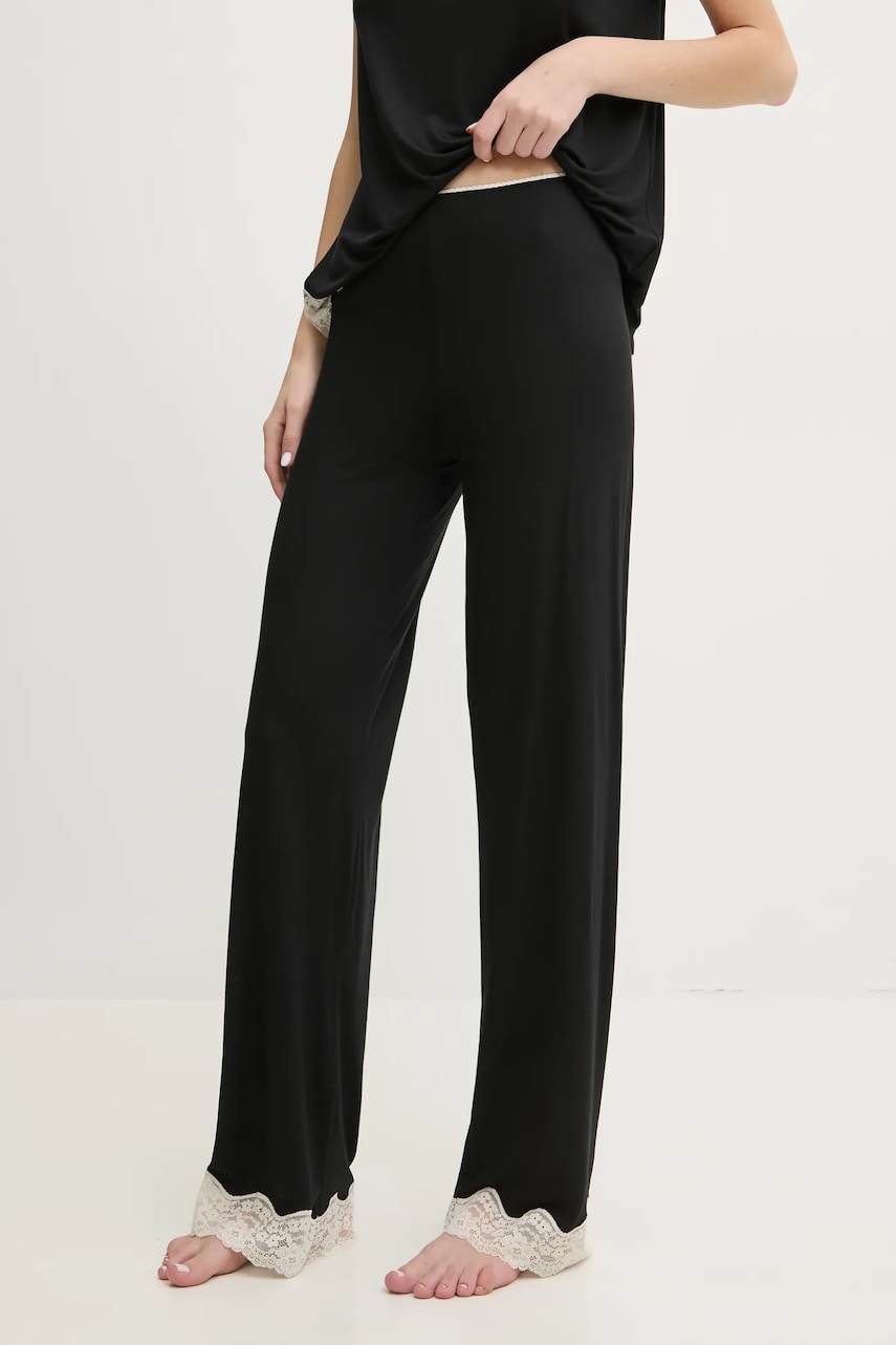 United Colors of Benetton pantaloni de pijama femei, culoarea negru, 3Z123F04A United Colors of Benetton pantaloni de pijama femei, culoarea negru, 3Z123F04A