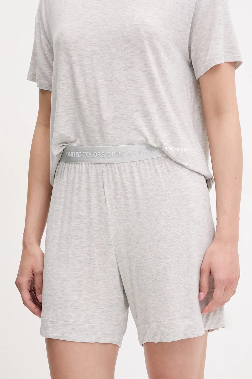 United Colors of Benetton pantaloni scurți de pijama culoarea gri, 36MX3900N United Colors of Benetton pantaloni scurți de pijama culoarea gri, 36MX3900N