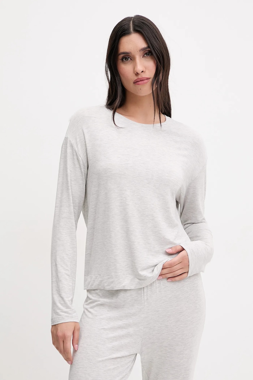 United Colors of Benetton longsleeve de pijama culoarea gri, 36MX3M07B United Colors of Benetton longsleeve de pijama culoarea gri, 36MX3M07B