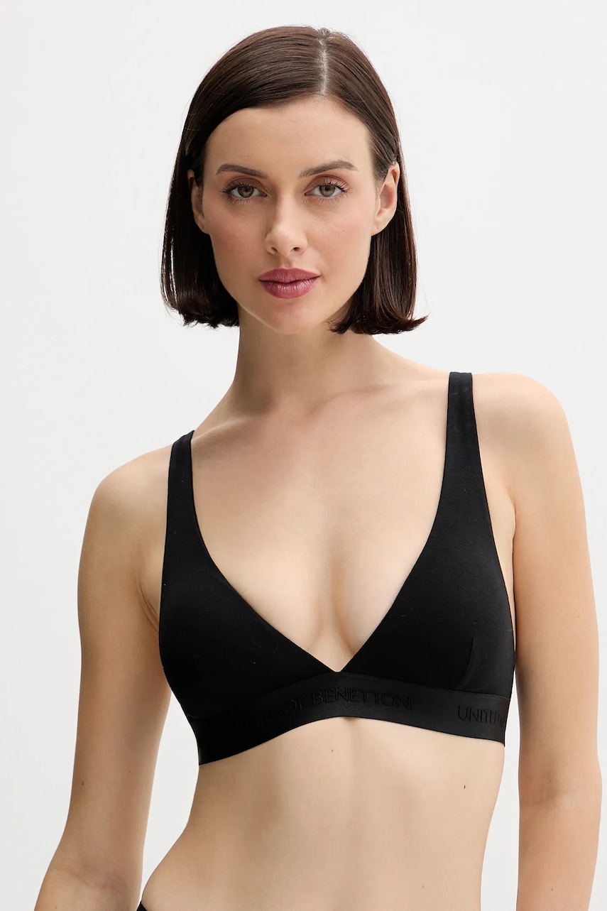 United Colors of Benetton sutien culoarea gri, melanj, 3OP81R01F