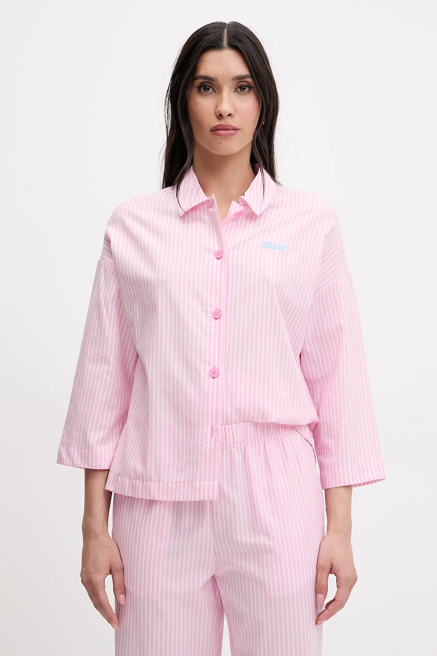 United Colors of Benetton cămașă de pijama din bumbac culoarea roz, bumbac, 4QFZ3M00A United Colors of Benetton cămașă de pijama din bumbac culoarea roz, bumbac, 4QFZ3M00A