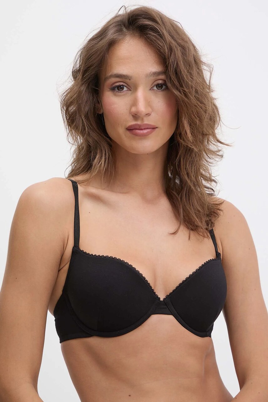 United Colors of Benetton sutien culoarea negru, dantela, uni, 3OVL1R018