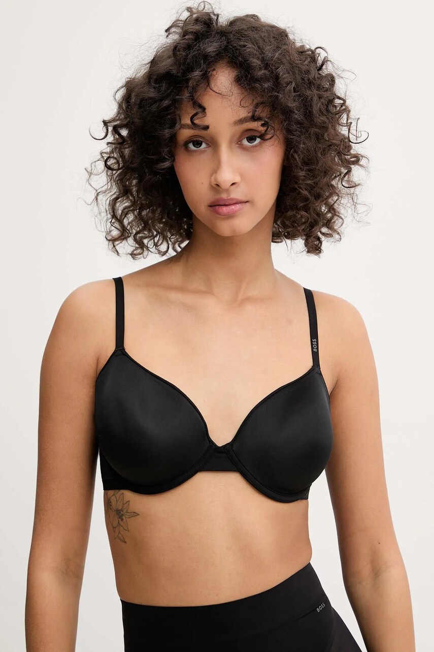BOSS sutien culoarea negru, transparent, uni, 50535822