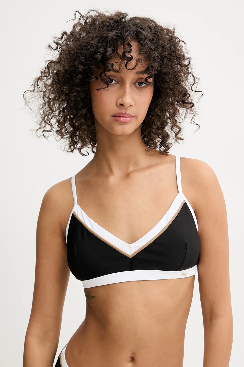 BOSS sutien de baie culoarea negru, cupa usor rigidizata, 50540498