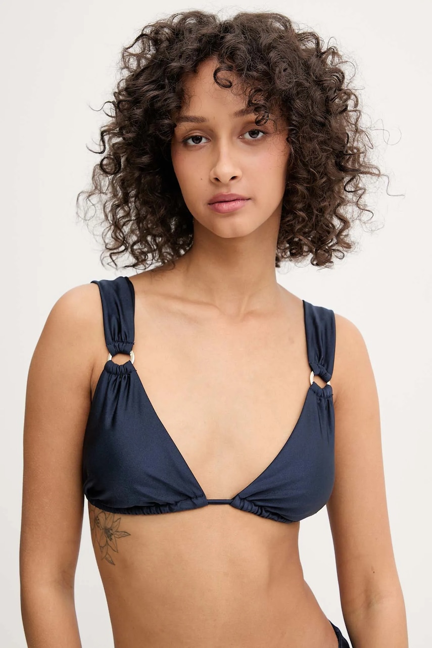 BOSS sutien de baie culoarea albastru marin, cupa usor rigidizata, 50540537