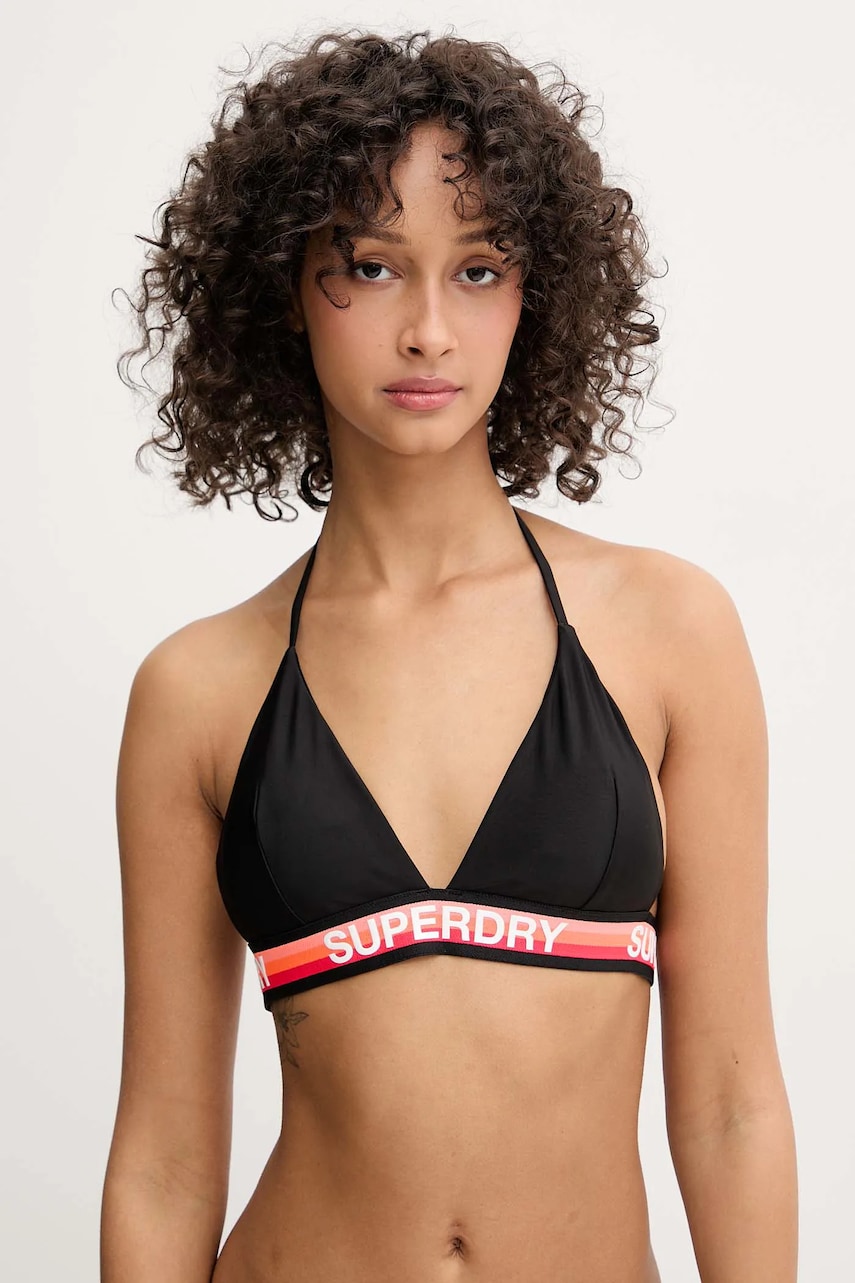 Superdry sutien de baie culoarea negru, cupa usor rigidizata, W3010448A-02A Superdry sutien de baie culoarea negru, cupa usor rigidizata, W3010448A-02A