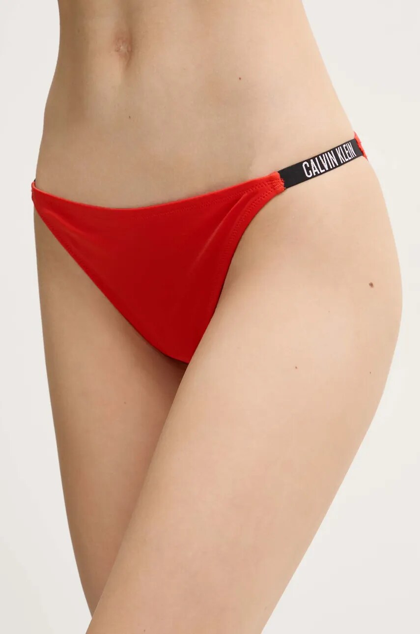 Levně Plavkové kalhotky Calvin Klein červená barva, KW0KW02891