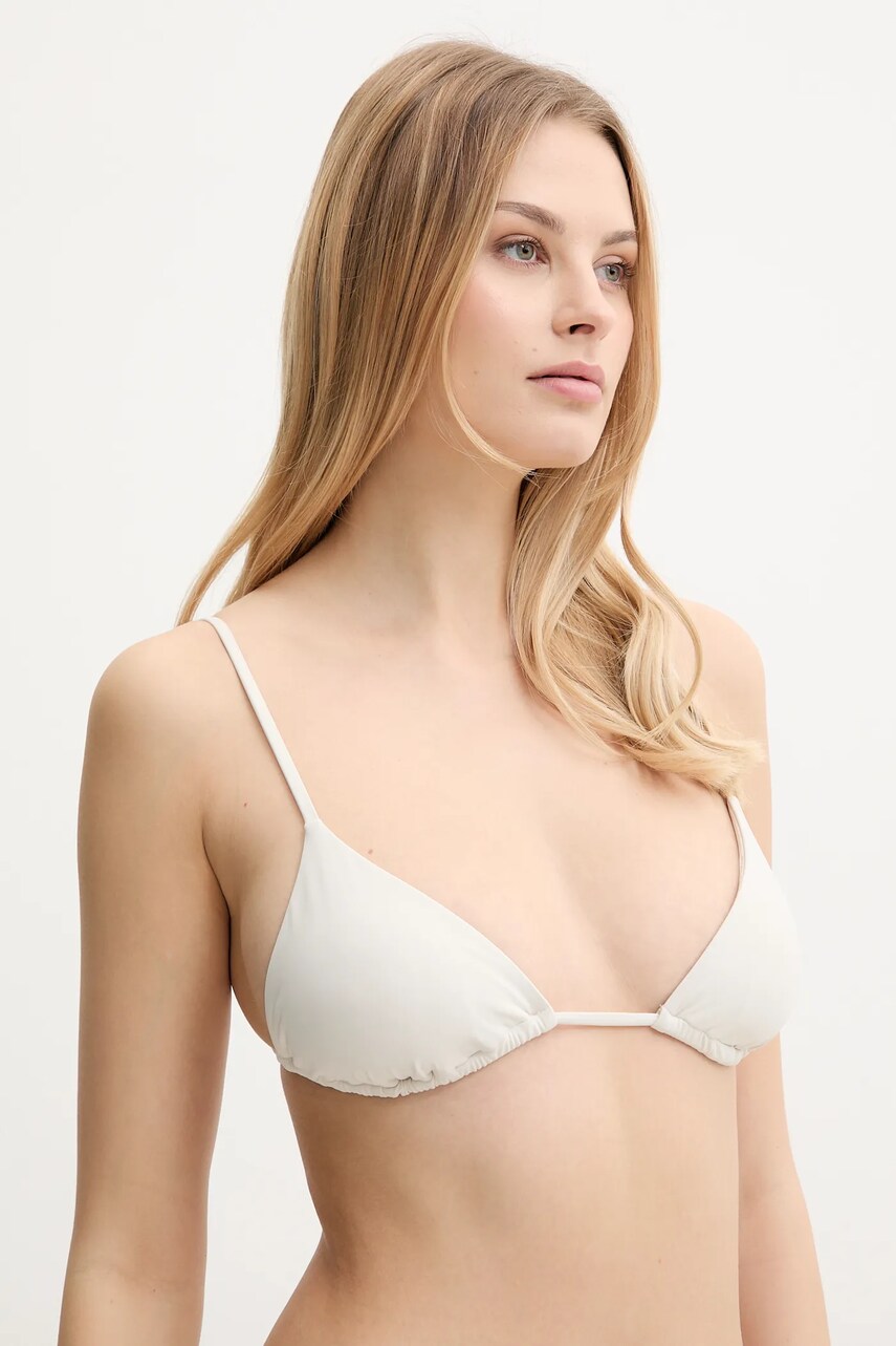Levně Plavková podprsenka Calvin Klein šedá barva, mírně vyztužený košík, KW0KW02697