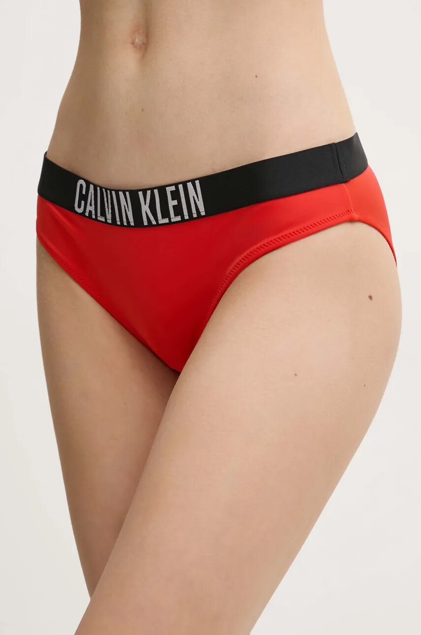 Levně Plavkové kalhotky Calvin Klein červená barva, KW0KW02856
