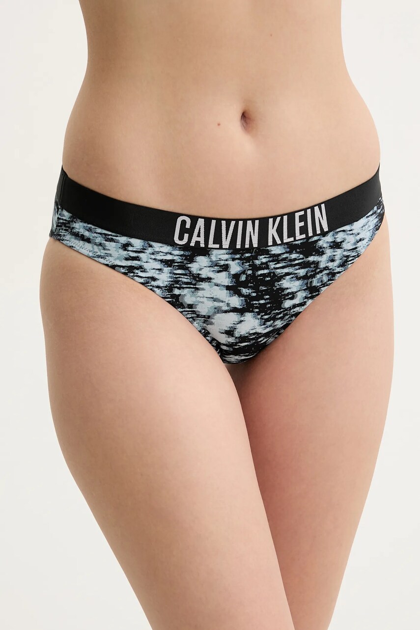 Levně Plavkové kalhotky Calvin Klein modrá barva, KW0KW02856