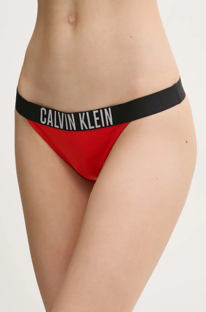 Levně Plavkové kalhotky Calvin Klein červená barva, KW0KW02857