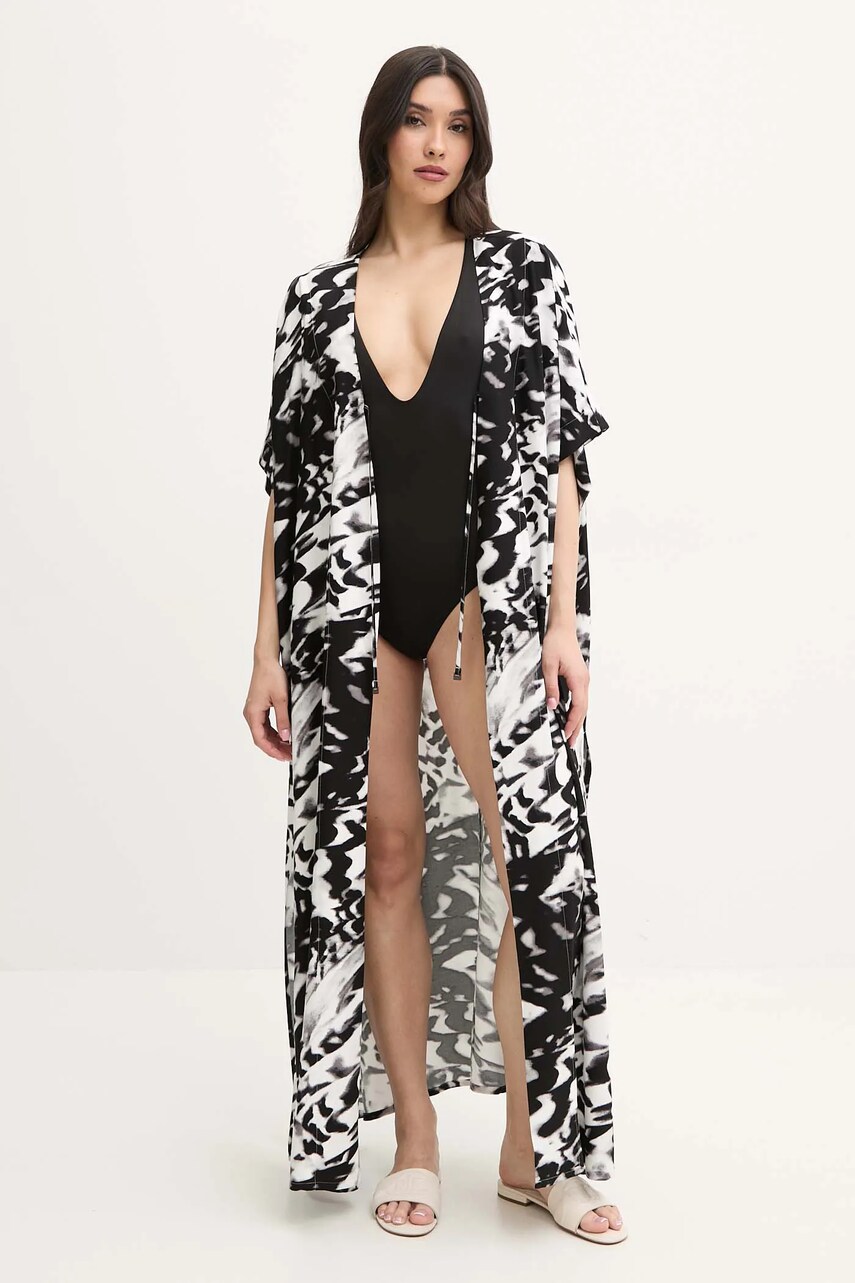 Calvin Klein narzutka plażowa kolor czarny KW0KW02822