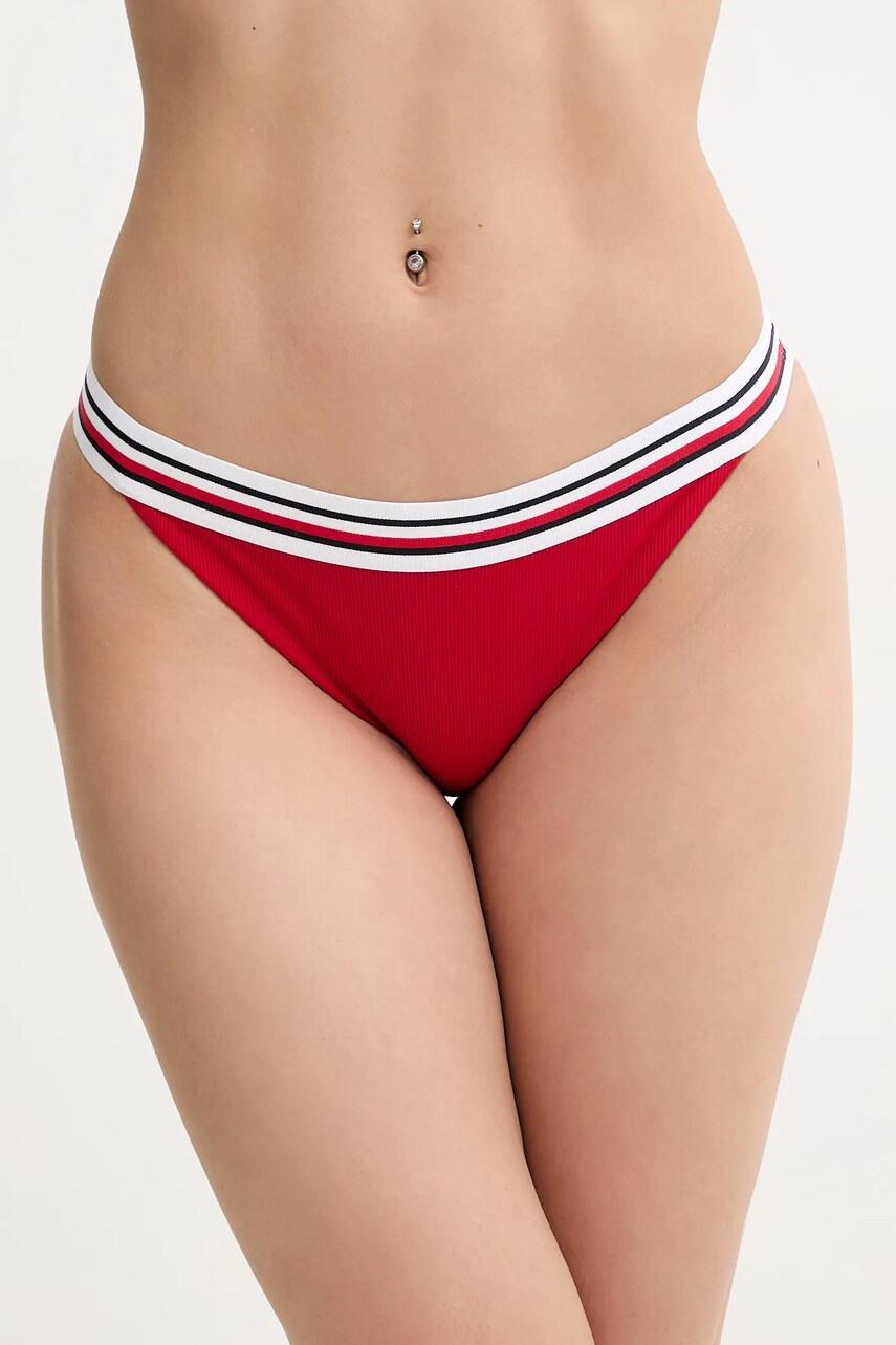 Levně Plavkové kalhotky Tommy Hilfiger červená barva, UW0UW05829