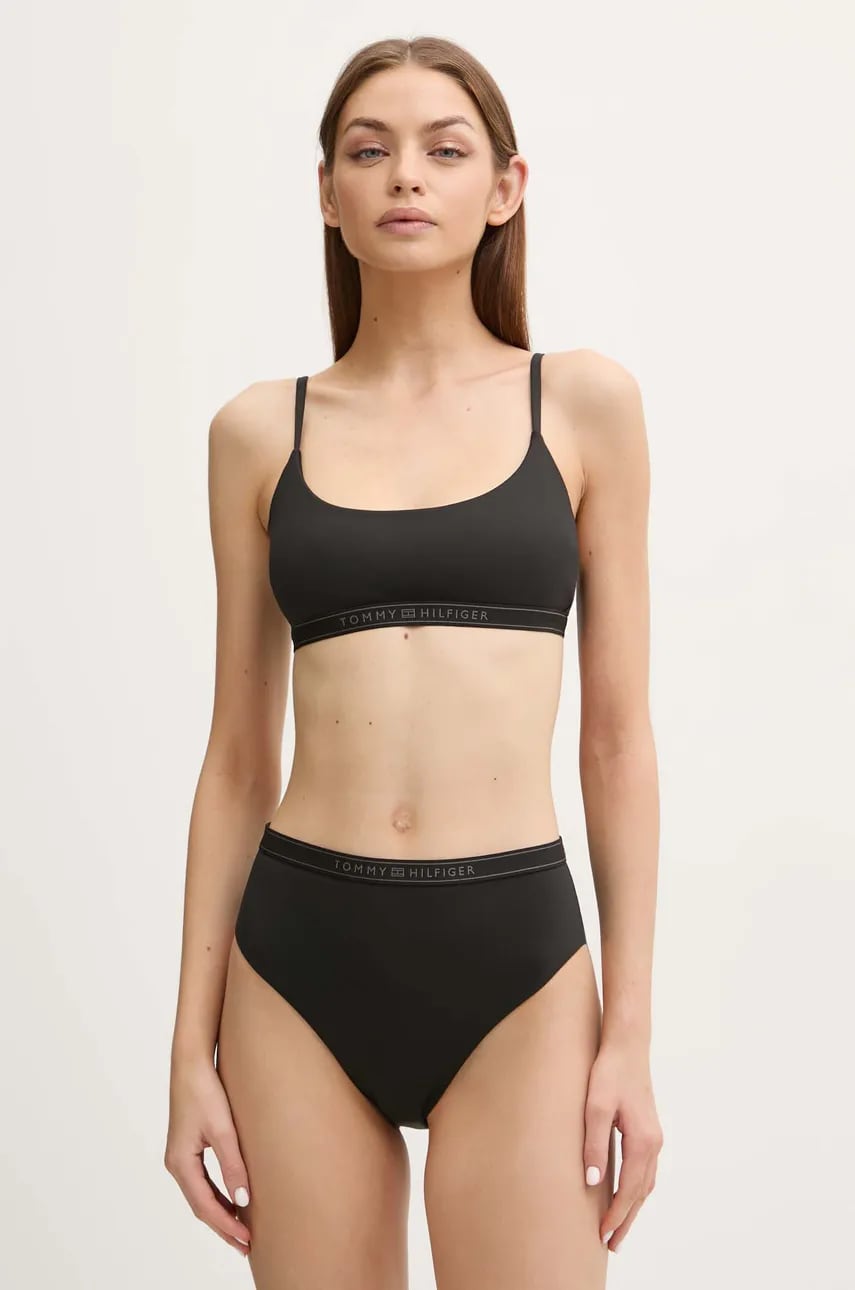 Купальный бюстгальтер Tommy Hilfiger цвет чёрный мягкая чашечка UW0UW05803 Купальный бюстгальтер Tommy Hilfiger цвет чёрный мягкая чашечка UW0UW05803