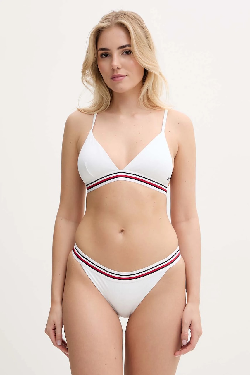 Купальный бюстгальтер Tommy Hilfiger цвет белый слегка упрочнённая чашечка UW0UW05805 Купальный бюстгальтер Tommy Hilfiger цвет белый слегка упрочнённая чашечка UW0UW05805