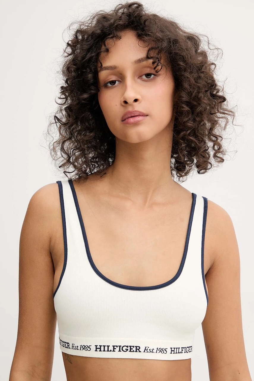 

Сутиен Tommy Hilfiger в бежово с десен UW0UW05727, Бежов