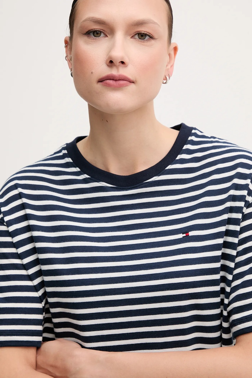 Бавовняна сукня Tommy Hilfiger колір синій mini пряма UW0UW05937