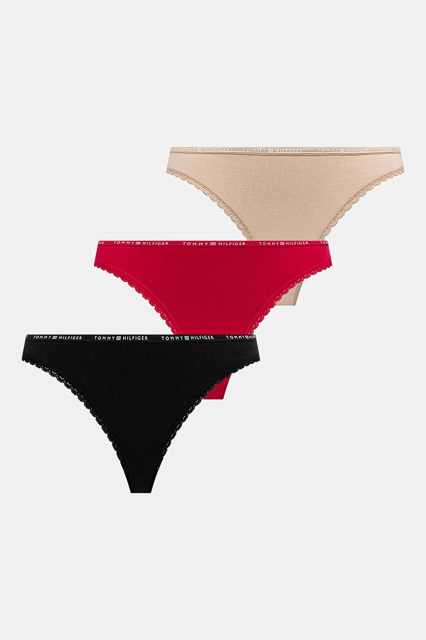

Бикини Tommy Hilfiger (3 чифта) в черно UW0UW05954, Черен