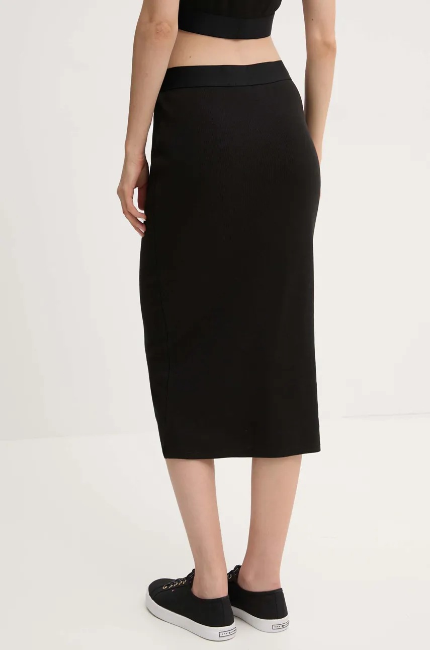 Спідниця лаунж Calvin Klein Underwear колір чорний midi олівець LV00QS7350 