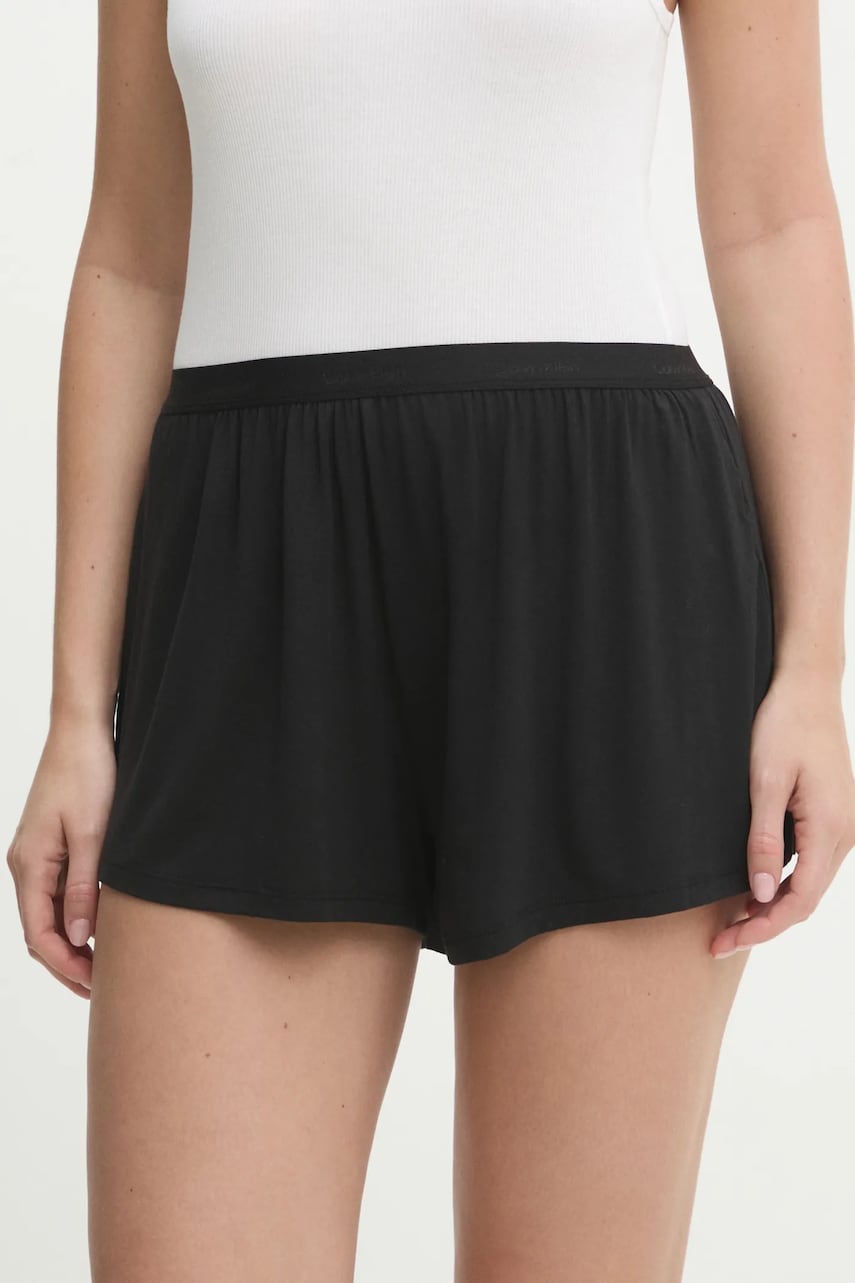 Levně Pyžamové šortky Calvin Klein Underwear černá barva, LV00QS7378