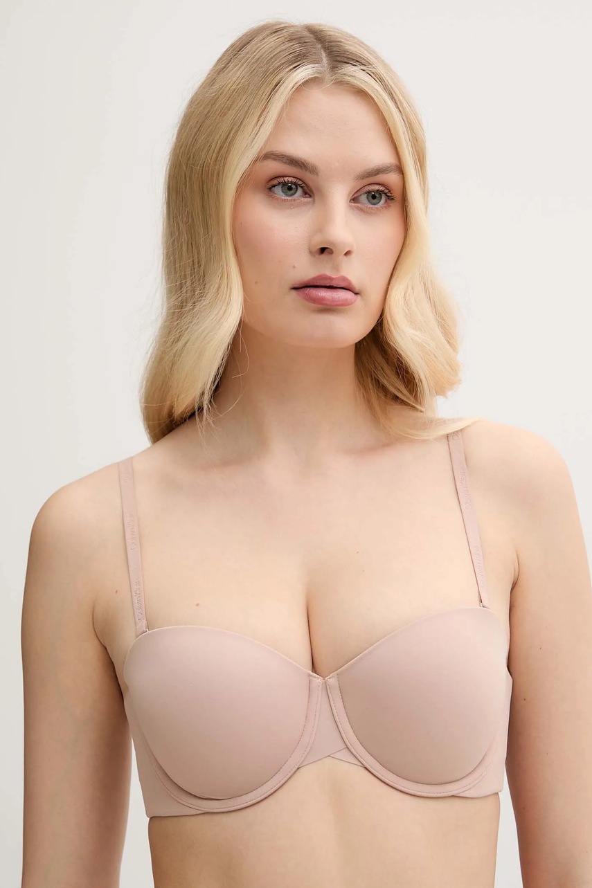

Сутиен Calvin Klein Underwear в бежово с изчистен дизайн LV00QF7537, Бежов
