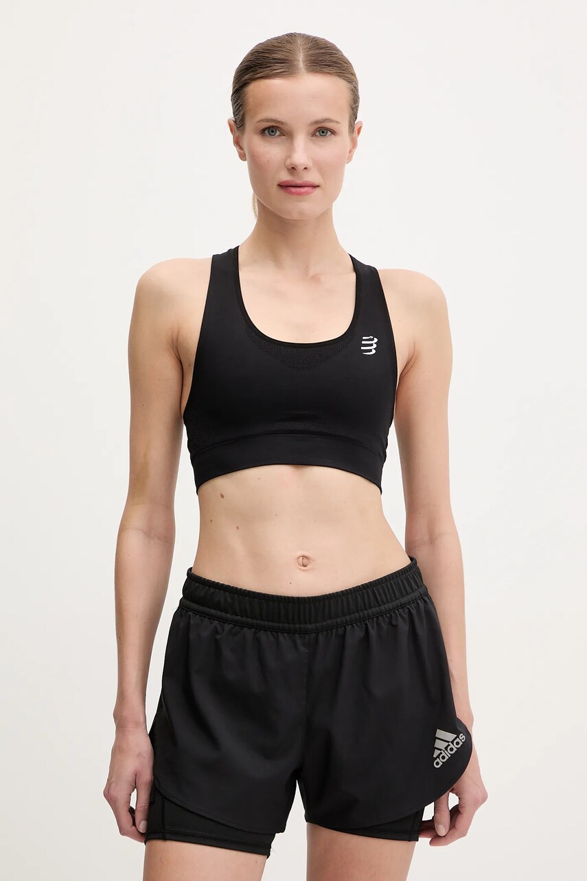 Compressport sutien sport Feel Free culoarea negru, uni, AUNW718