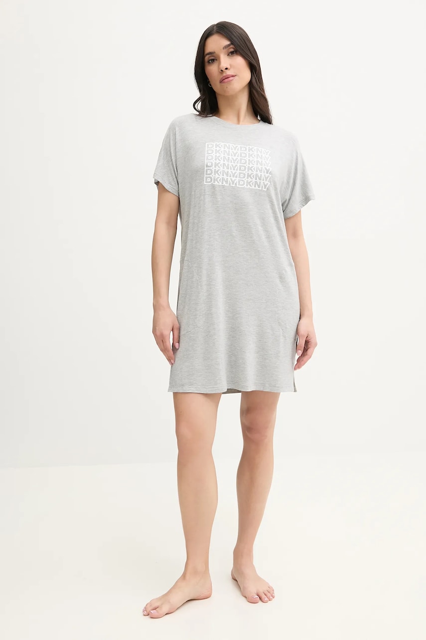 Dkny cămașă de noapte femei, culoarea gri, YI30044 Dkny cămașă de noapte femei, culoarea gri, YI30044