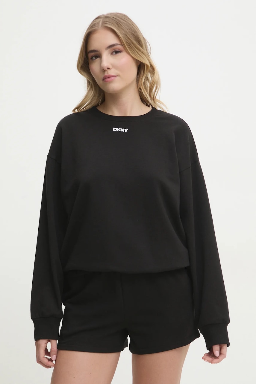 Dkny pijama femei, culoarea negru, YI50040