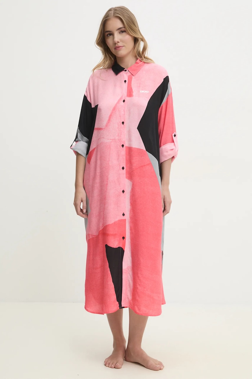 Dkny cămașă de noapte femei, culoarea roz, YI60043 Dkny cămașă de noapte femei, culoarea roz, YI60043