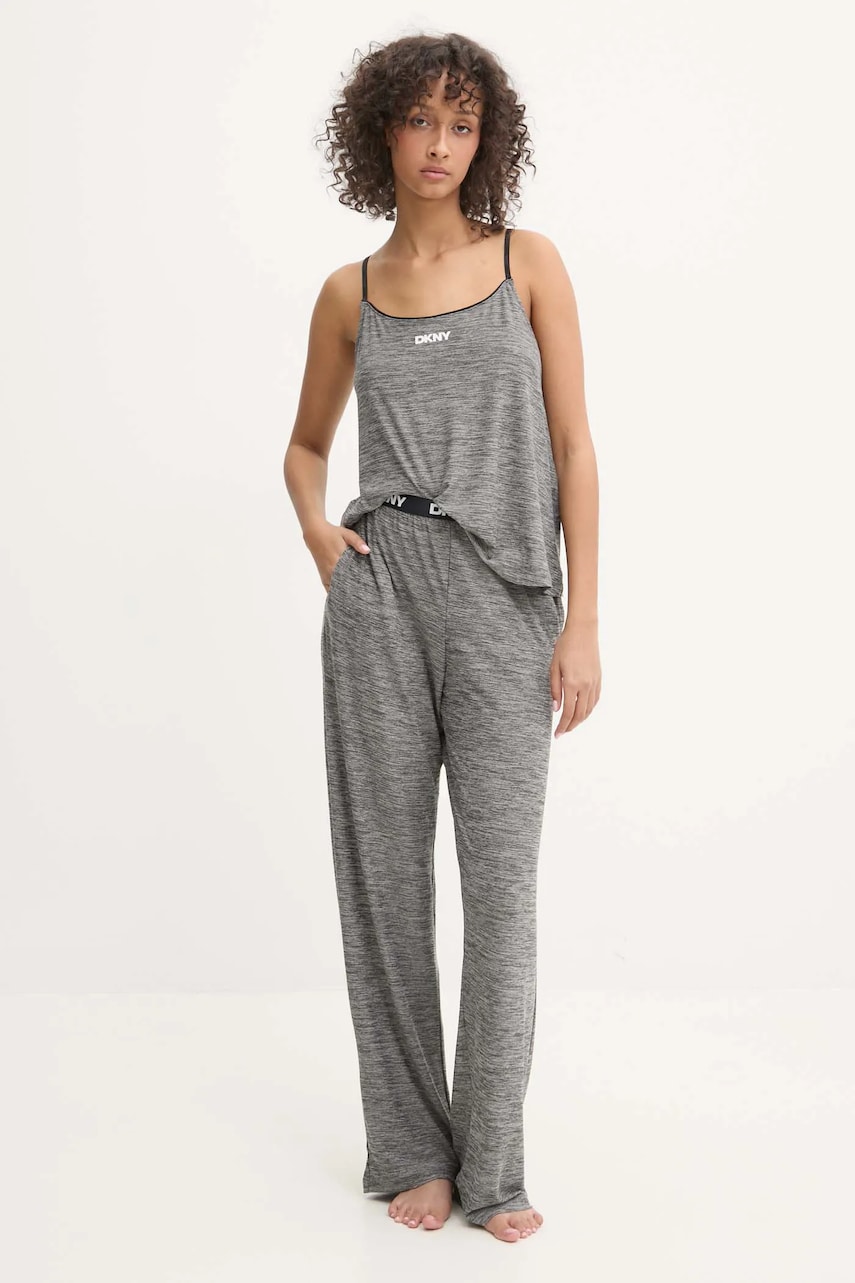 Dkny pijama femei, culoarea gri, YI70039 Dkny pijama femei, culoarea gri, YI70039
